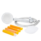 Large Handheld Shower Head with Hose and Bracket + Citrus Mango 3 Pack + Microfiber Filter 5 Pack