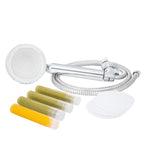 Medium Handheld Shower Head with Hose and Bracket + Eucalyptus 3 Pack + Microfiber Filter 5 Pack